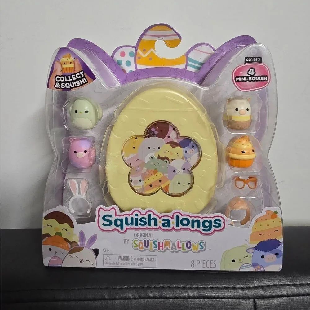 New kid's toy Squish-a-longs Series 2 Easter Collection Yellow with 4 Characters
